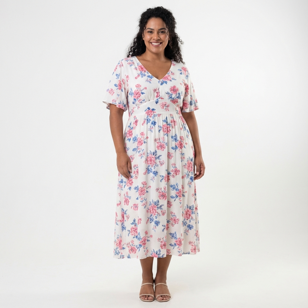 Vestido Floral Midi Girassol