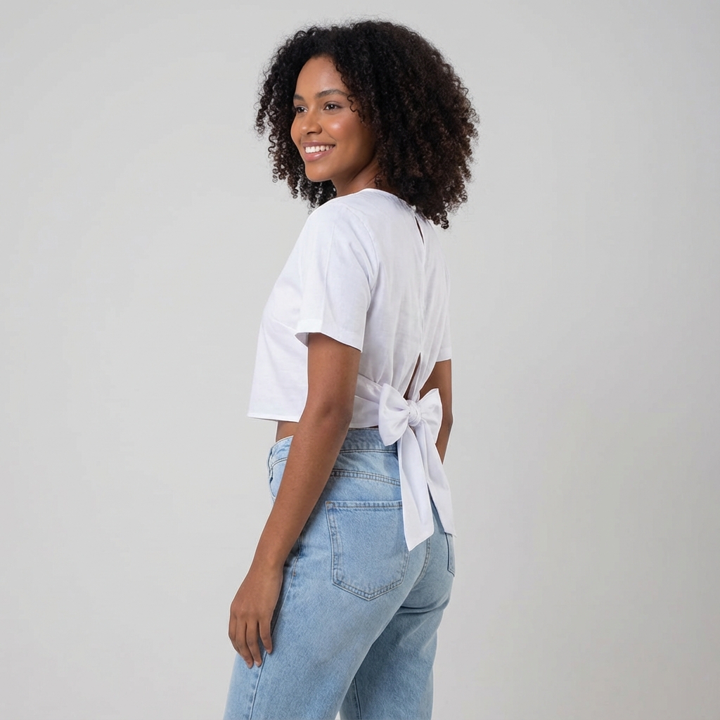 Blusa Cropped Laço Romance